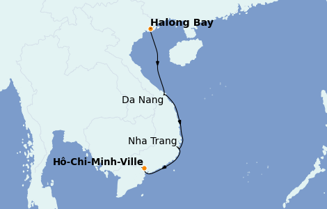 Itinéraire de la croisière Asie 10 jours à bord du Le Laperouse