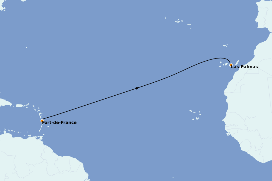 Itinéraire de la croisière Méditerranée Occidentale 10 jours à bord du Le Bellot