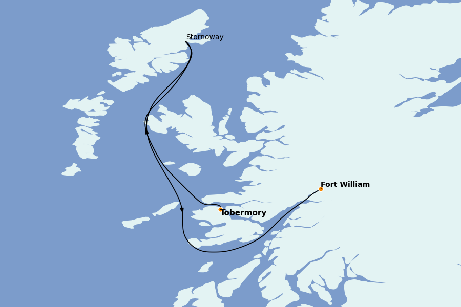 Itinéraire de la croisière Îles Britanniques 9 jours à bord du Le Lyrial