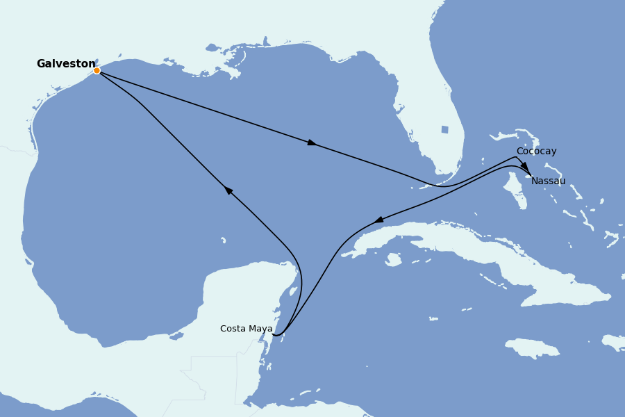 Itinéraire de la croisière Caraïbes de l'Ouest - Mexique, Cuba, Jamaïque 8 jours à bord du Harmony of the Seas