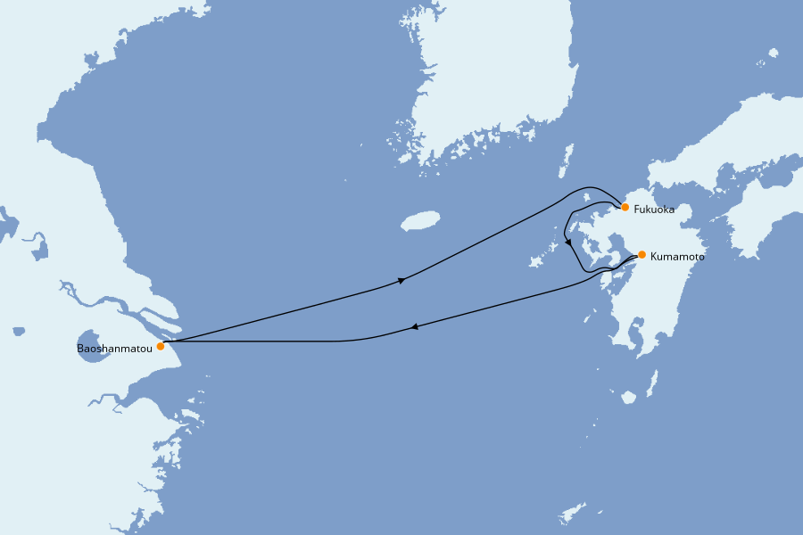Itinerario del crucero China, Japón, Hong Kong, Taiwán, Corea del Sur 5 días a bordo del Spectrum of the Seas