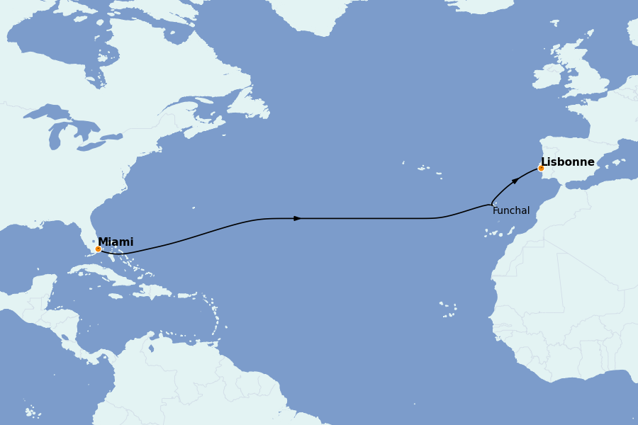 Itinéraire de la croisière Îles Canaries 12 jours à bord du Seabourn Quest