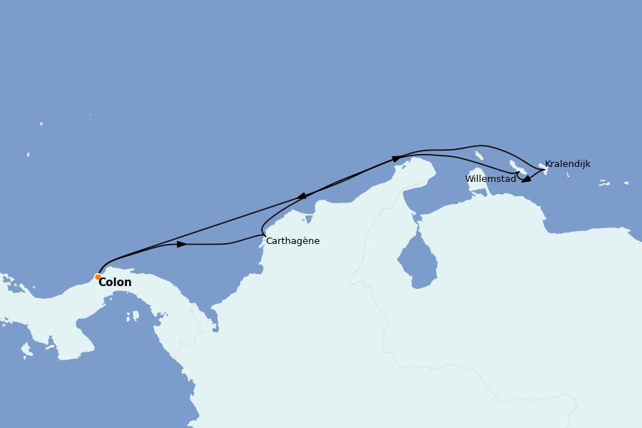 Itinéraire de la croisière Caraïbes de l'Est (Antilles) 7 jours à bord du Serenade of the Seas