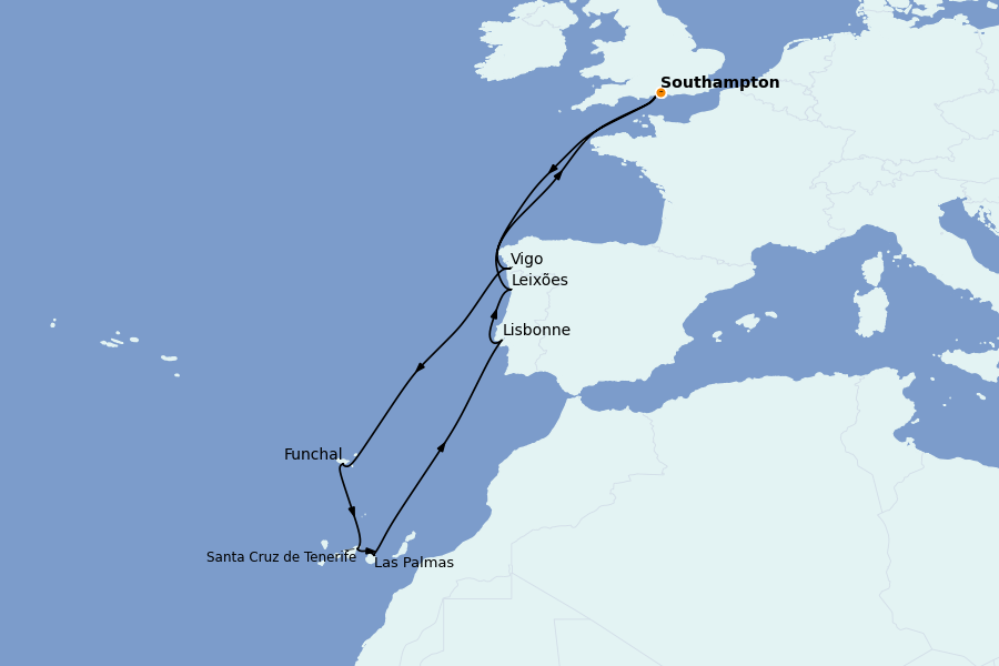 Itinerario del crucero Mediterráneo Occidental 11 días a bordo del Celebrity Apex