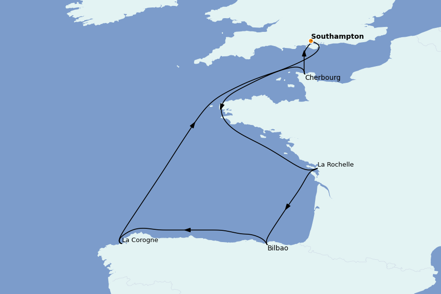 Itinéraire de la croisière Méditerranée Occidentale 7 jours à bord du MSC Virtuosa
