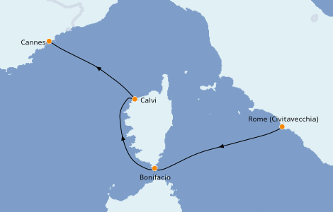 Itinéraire de la croisière Méditerranée 3 jours à bord du Royal Clipper