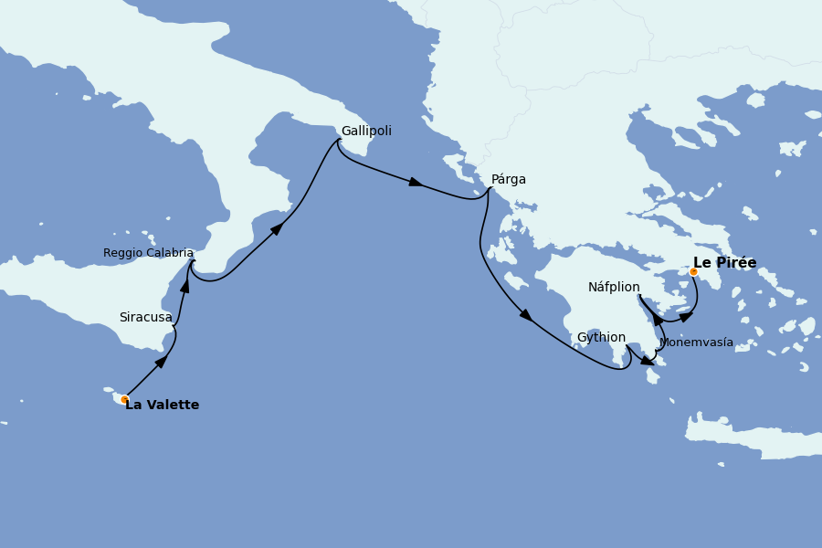 Itinéraire de la croisière Méditerranée Occidentale 8 jours à bord du Le Bougainville
