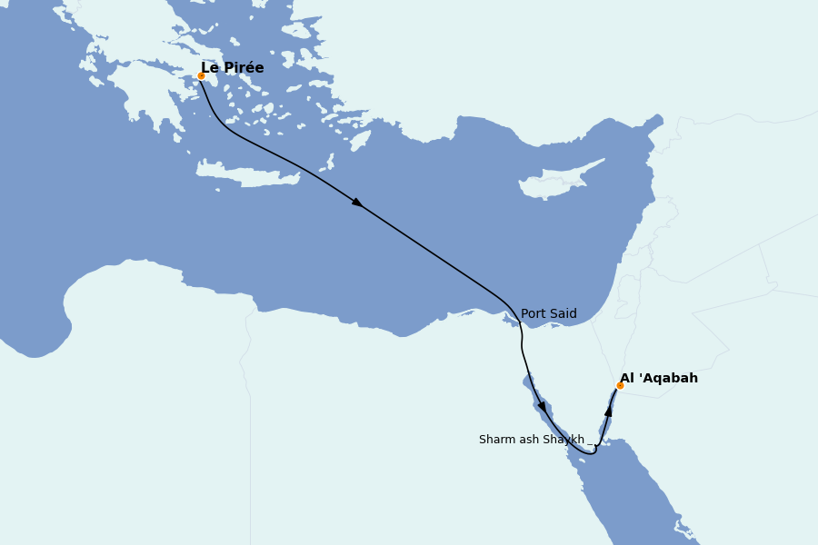 Itinéraire de la croisière Îles Grecques, Adriatique et Turquie - Méditerranée Orientale 5 jours à bord du Celestyal Journey