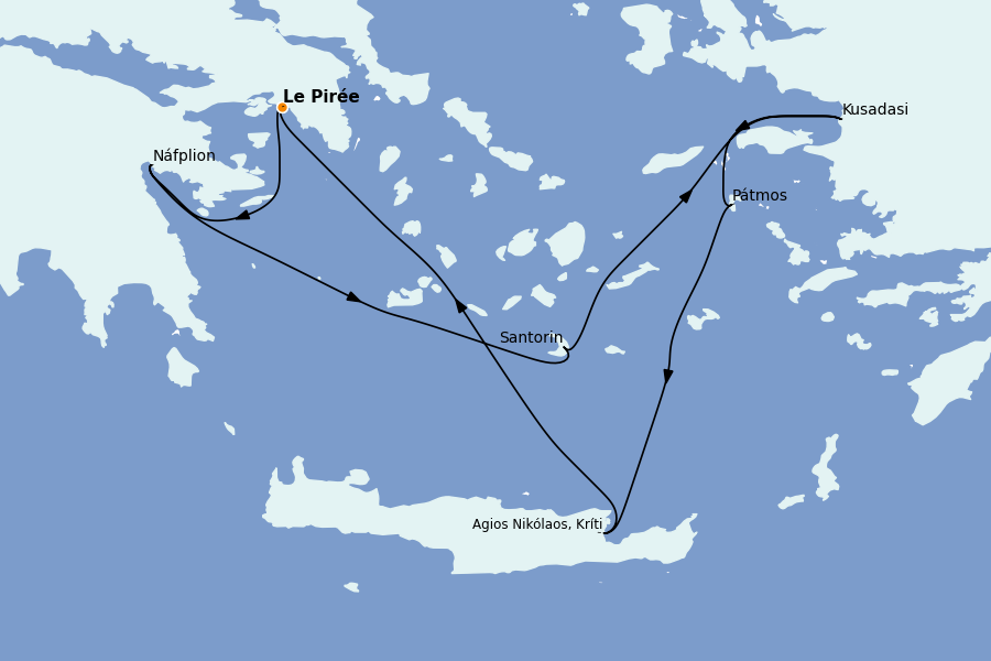 Itinéraire de la croisière Grèce & Adriatique 7 jours à bord du Seven Seas Splendor